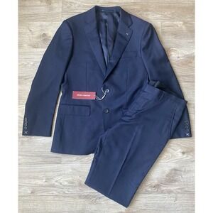 NEW Spier & MacKay Dark Navy Blue Wool Suit 40 Contemporary NWT Unhemmed Pant